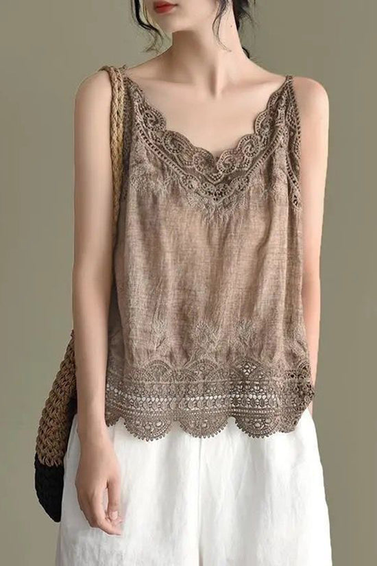 Elegant Lace Trim Tank Top