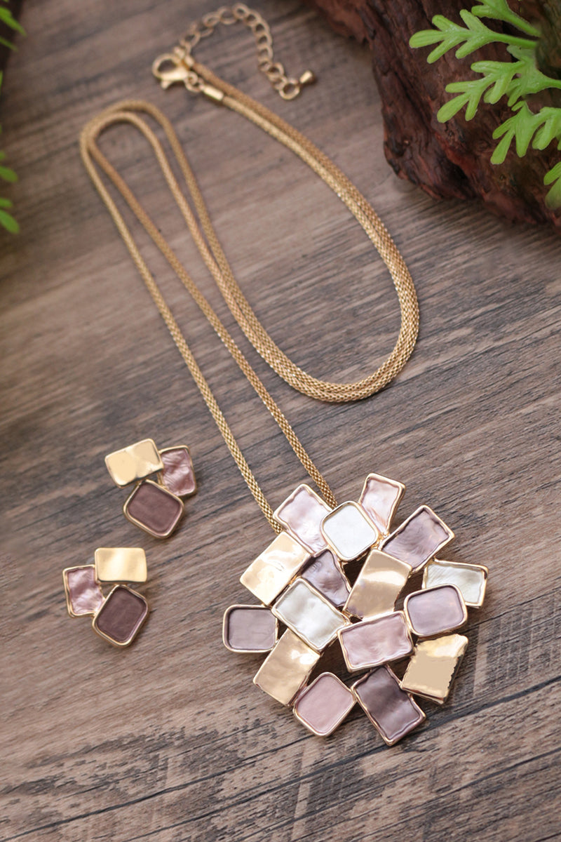 Geometric Cluster Necklace