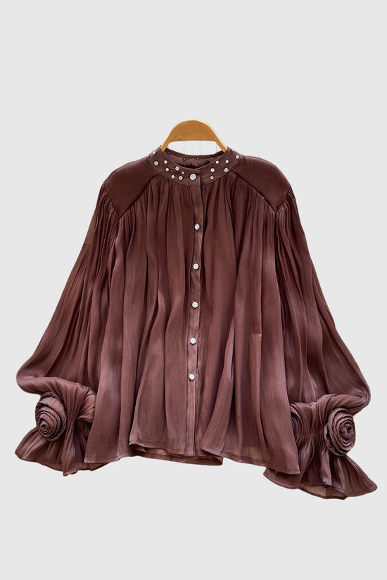 Embellished Flowing Sleeve Blouse