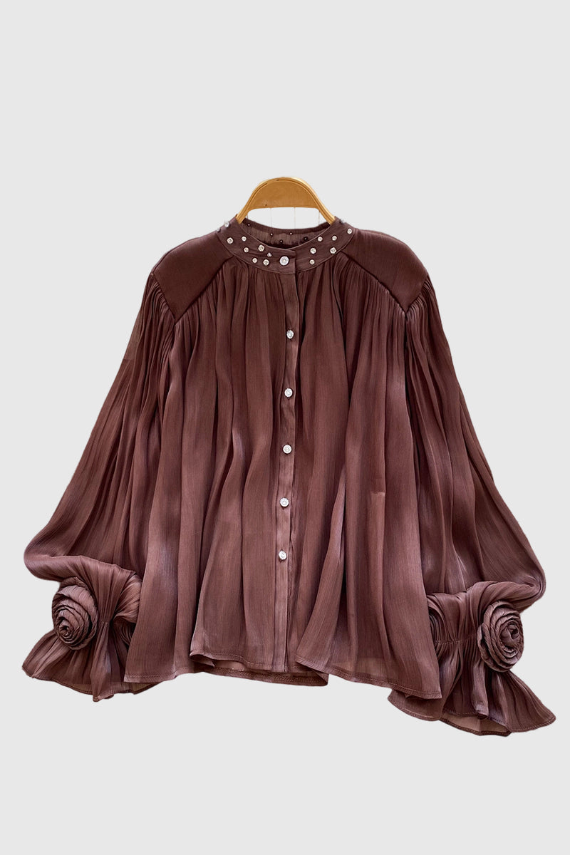 Embellished Flowing Sleeve Blouse