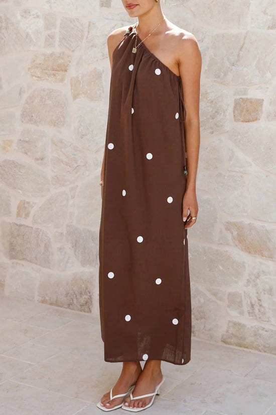 Polka Dot Halter Maxi Dress