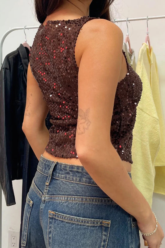 Sequin Sleeveless Tank Top