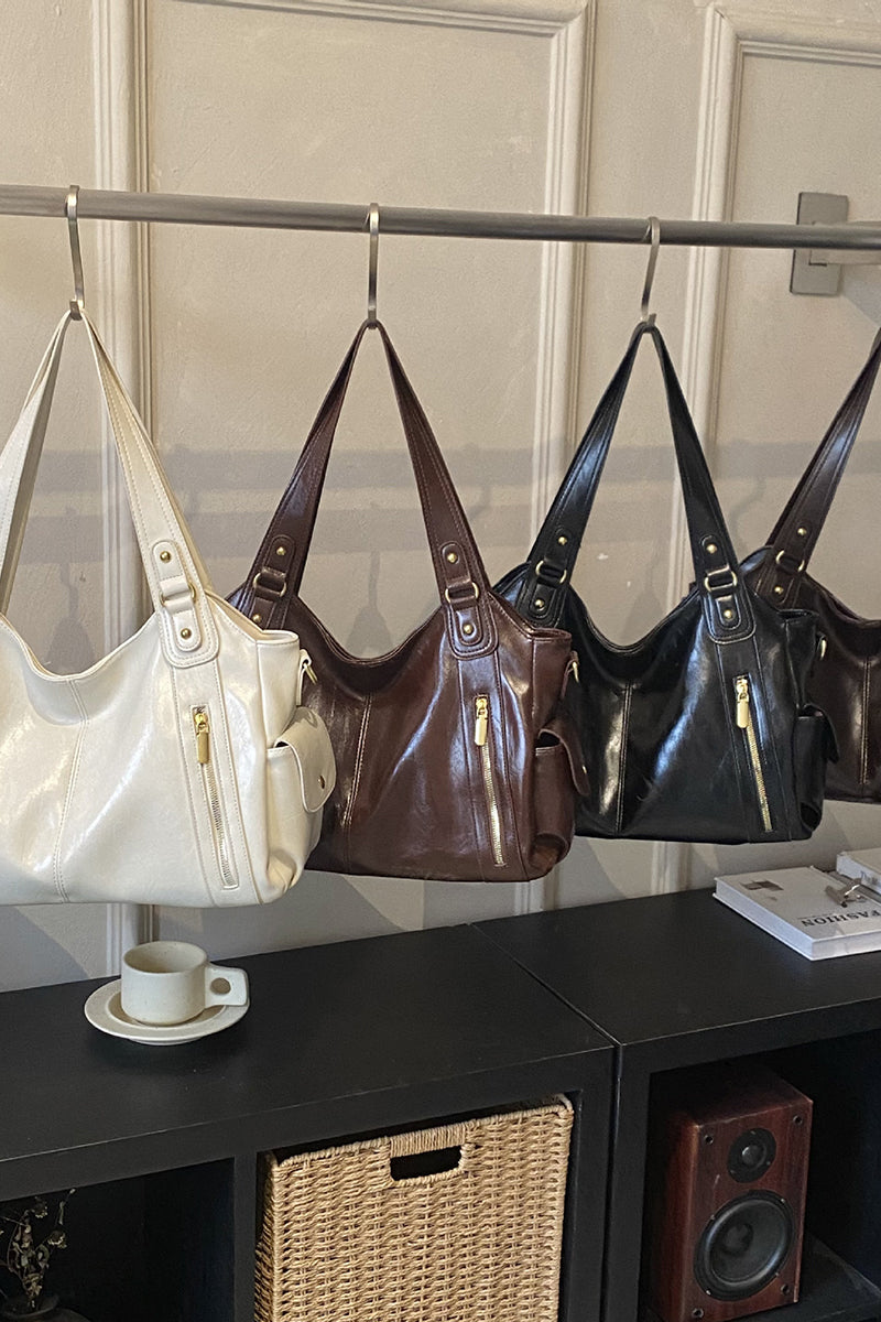 Sleek Handbag with Elegant Zip Details