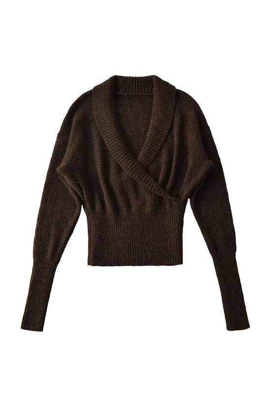Elegant Wrap V-Neck Sweater