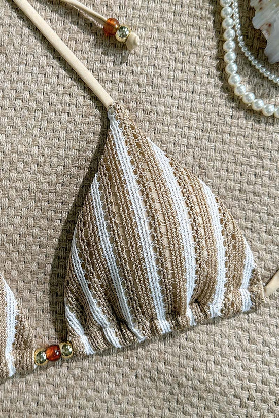 Striped Bikini Set with Tie Details