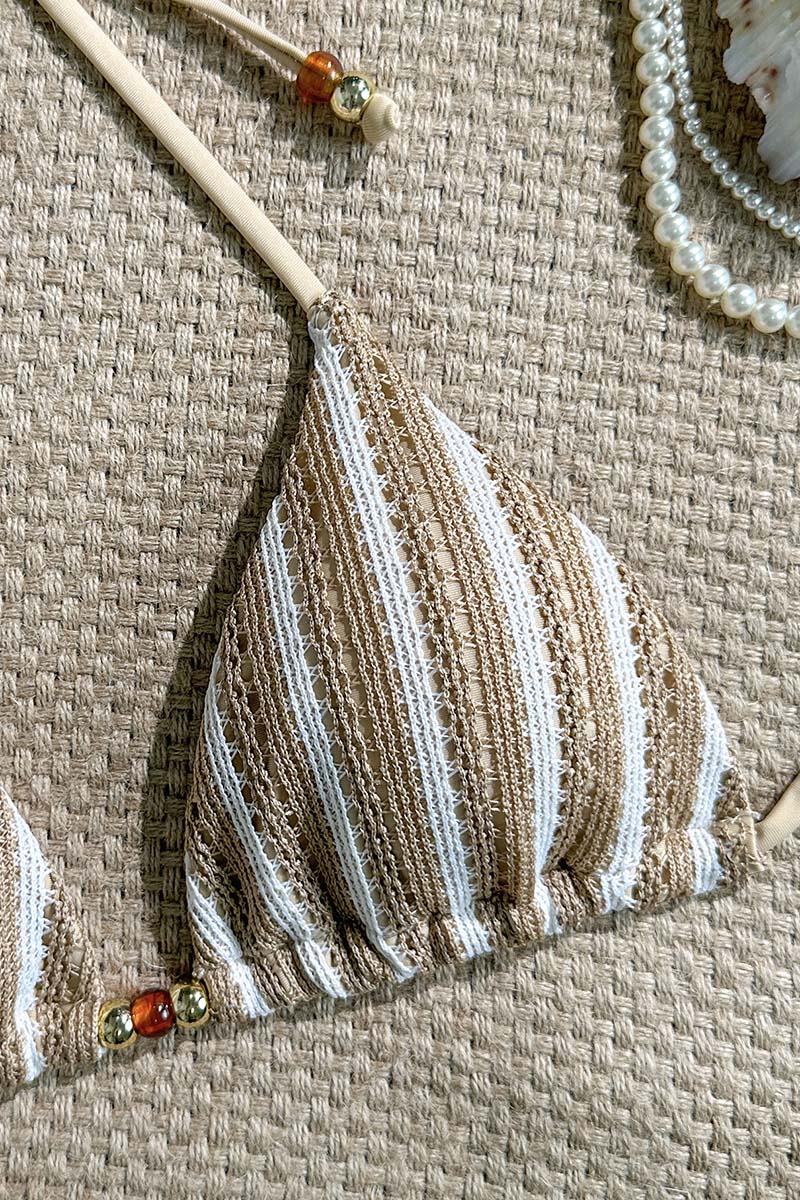 Striped Bikini Set with Tie Details