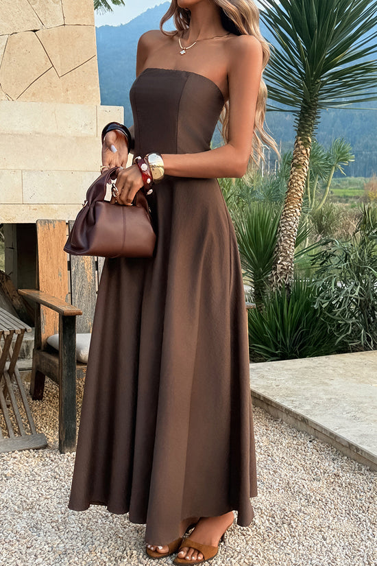 Strapless Flowy Maxi Dress