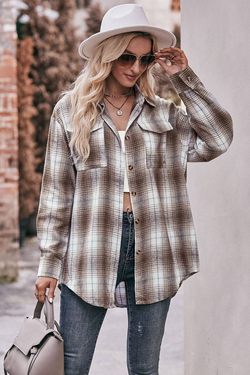 Plaid Button-Up Shirt