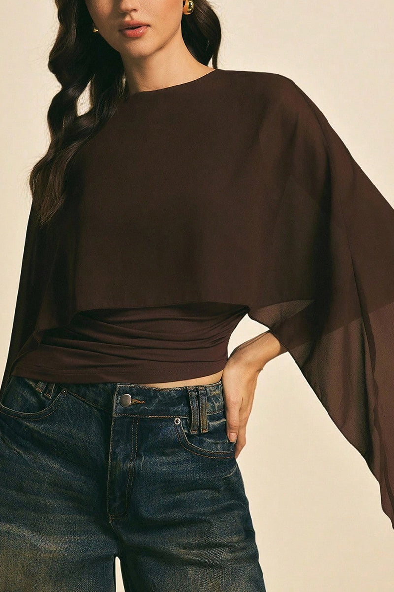 Elegant Cape Sleeve Top