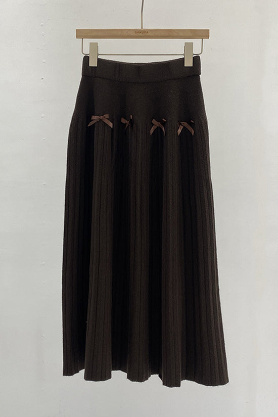 Elegant Bow-Detail Midi Skirt