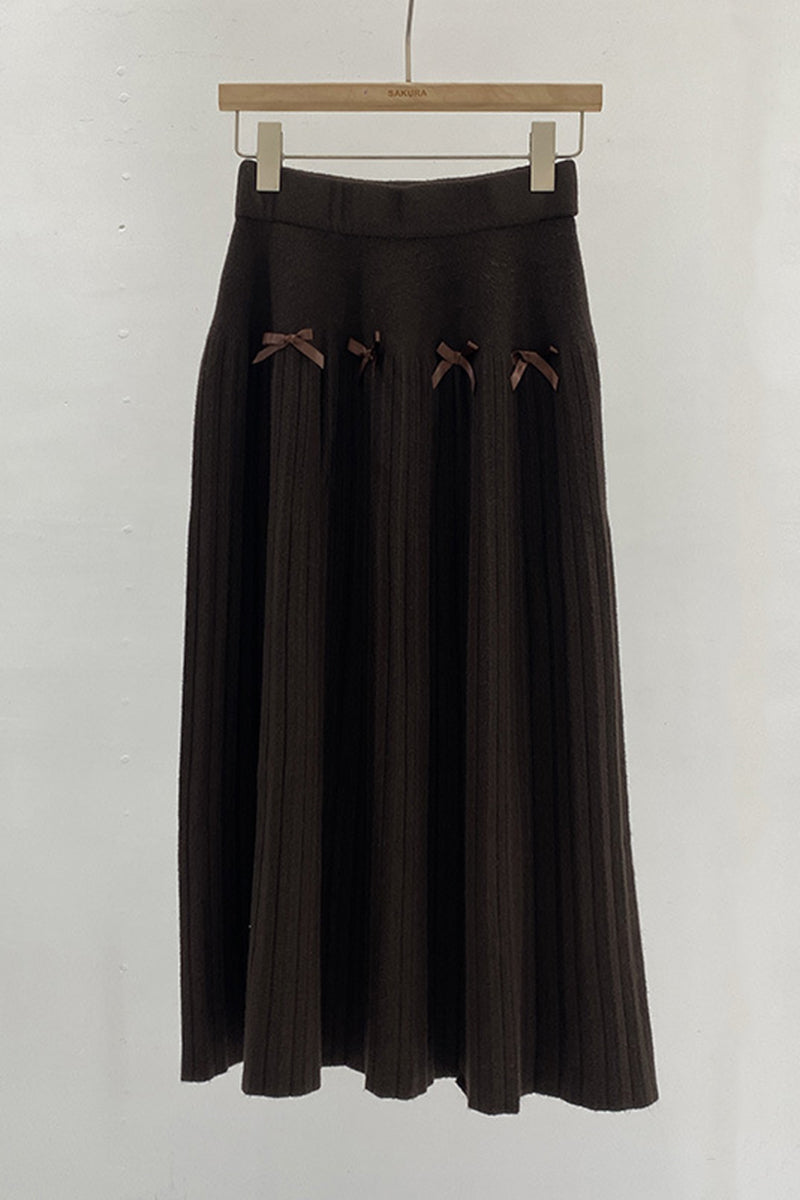 Elegant Bow-Detail Midi Skirt