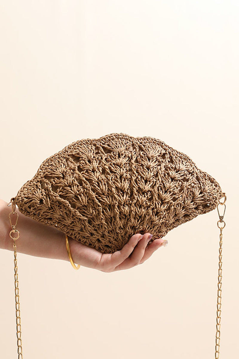 Chic Shell-Shaped Woven Handbag