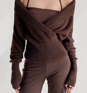 Elegant Wrap V-Neck Sweater