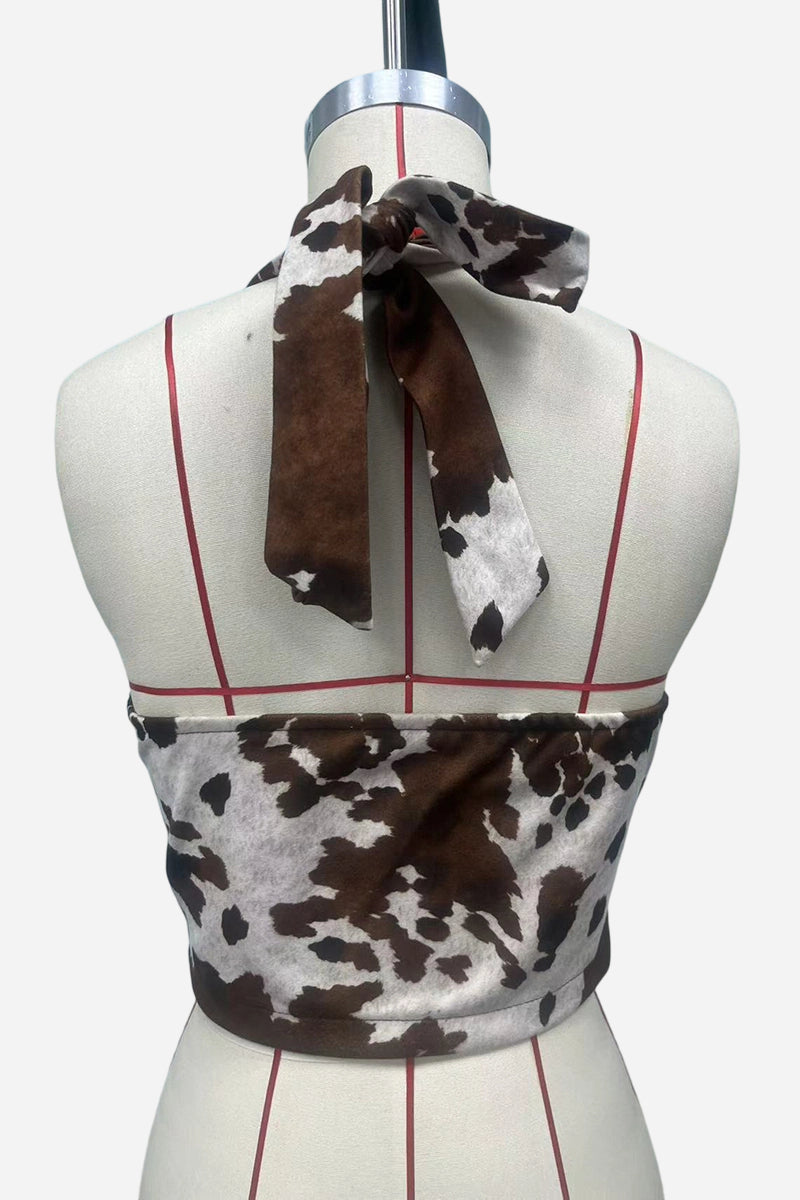 Tie Halter Corset Crop Top
