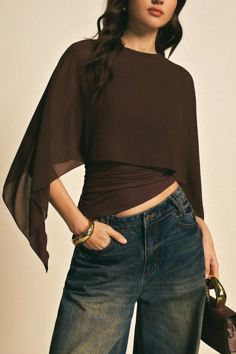Elegant Cape Sleeve Top