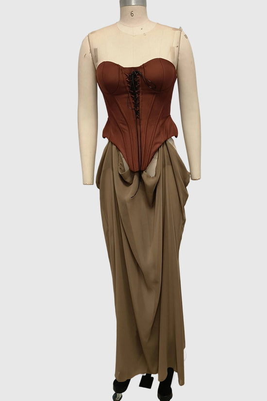 Corset Draped Evening Gown