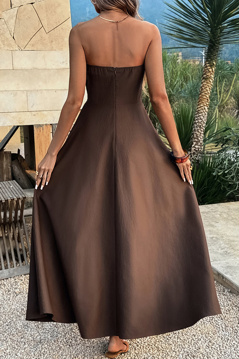 Strapless Flowy Maxi Dress