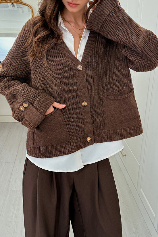 Button-Up Cardigan with Pockets