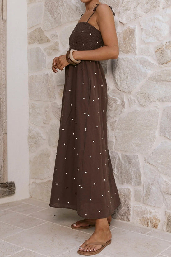 Polka Dot Spaghetti Strap Maxi Dress