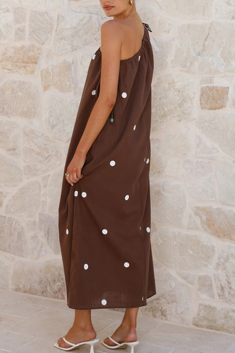 Polka Dot Halter Maxi Dress