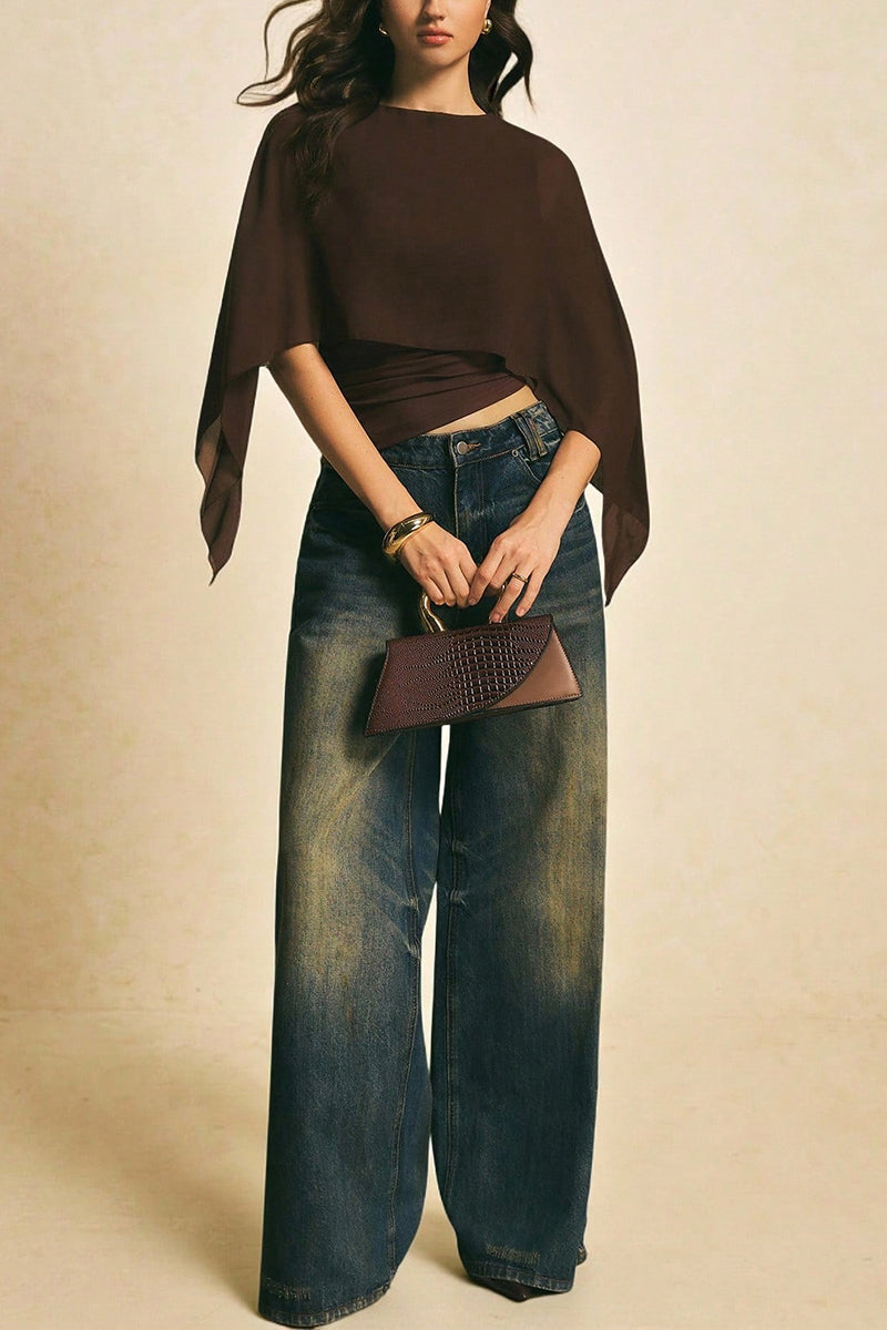 Elegant Cape Sleeve Top