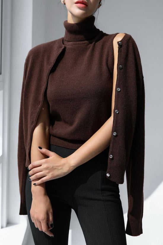 Classic Ribbed Button-Up Cardigan
