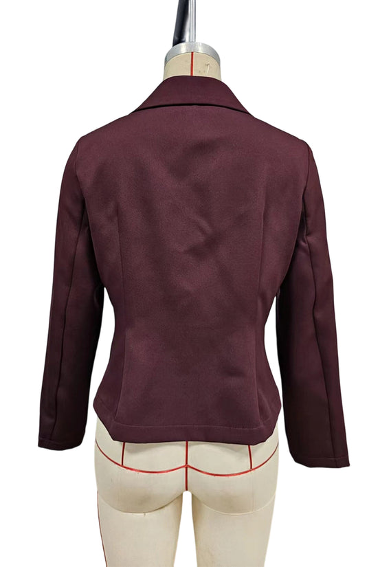 Chic Single-Button Peplum Blazer