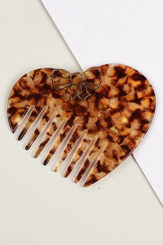 Heart-Shaped Bow Accent Hair Comb