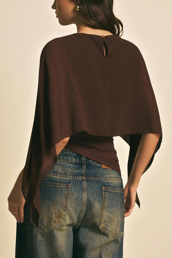 Elegant Cape Sleeve Top