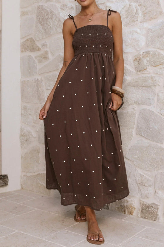 Polka Dot Spaghetti Strap Maxi Dress