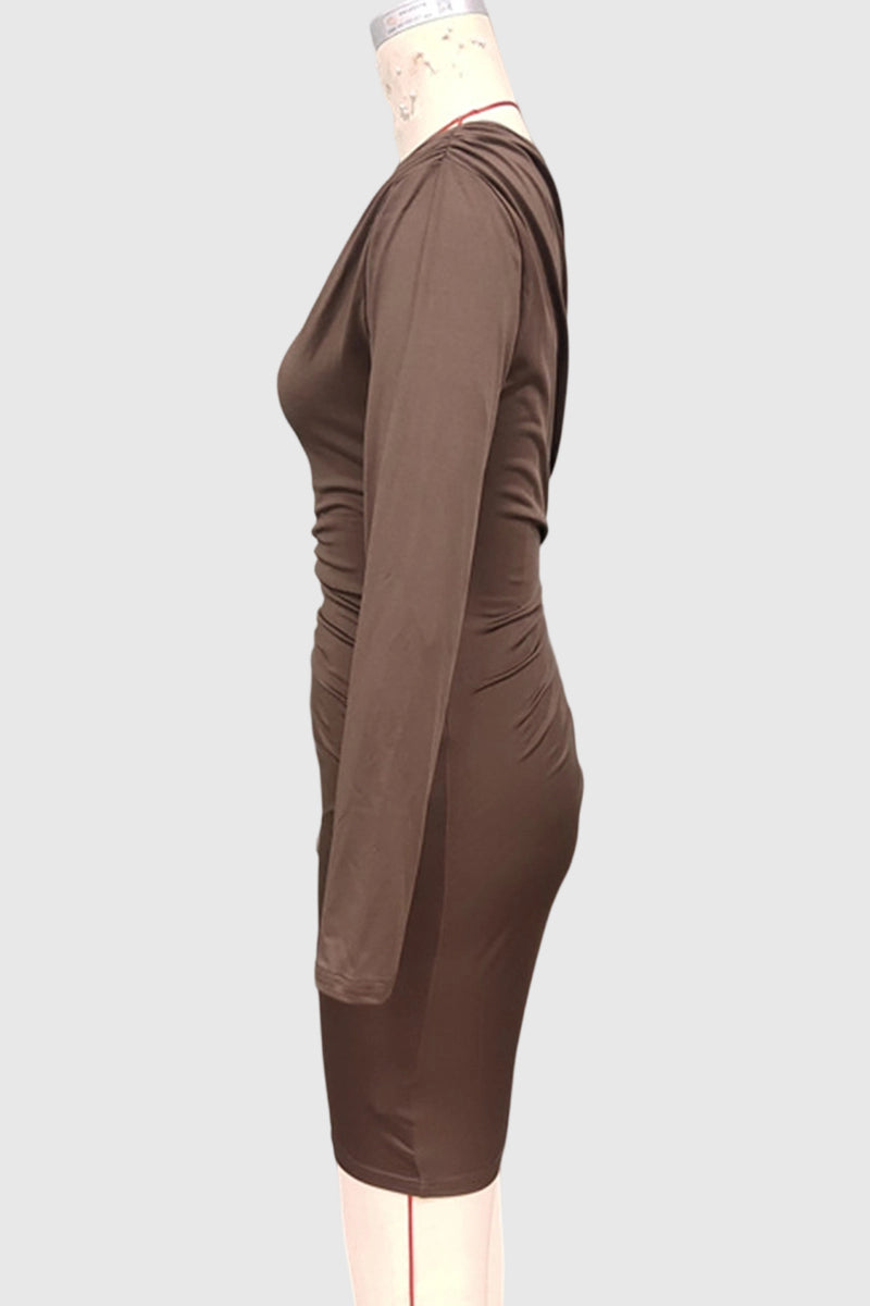 Off-Shoulder Ruched Bodycon Dress
