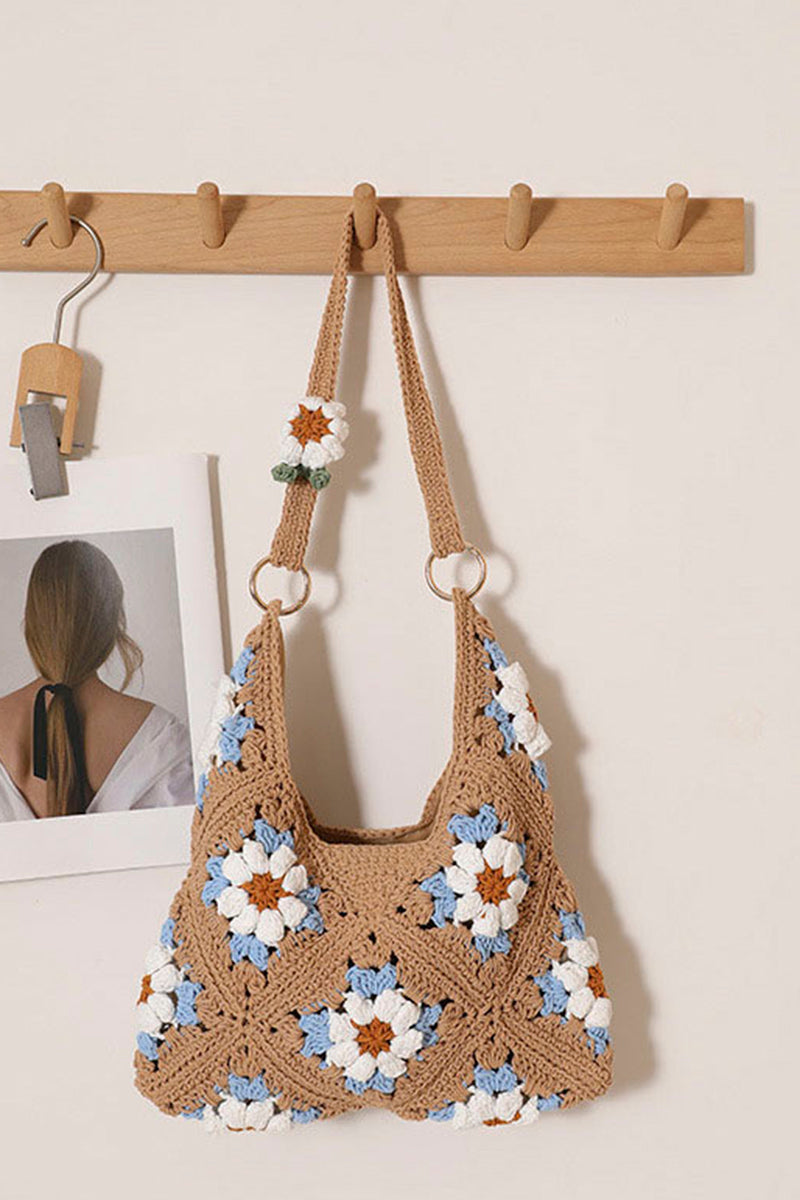 Floral Crochet Shoulder Bag