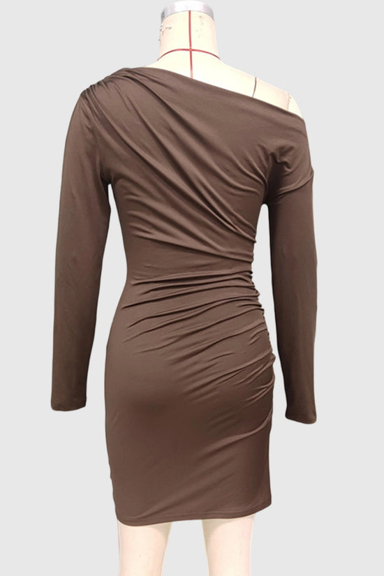Off-Shoulder Ruched Bodycon Dress