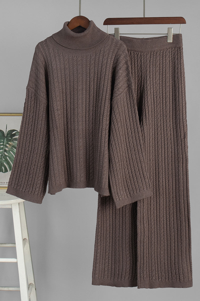 Cozy Turtleneck and Wide Leg Pants Set