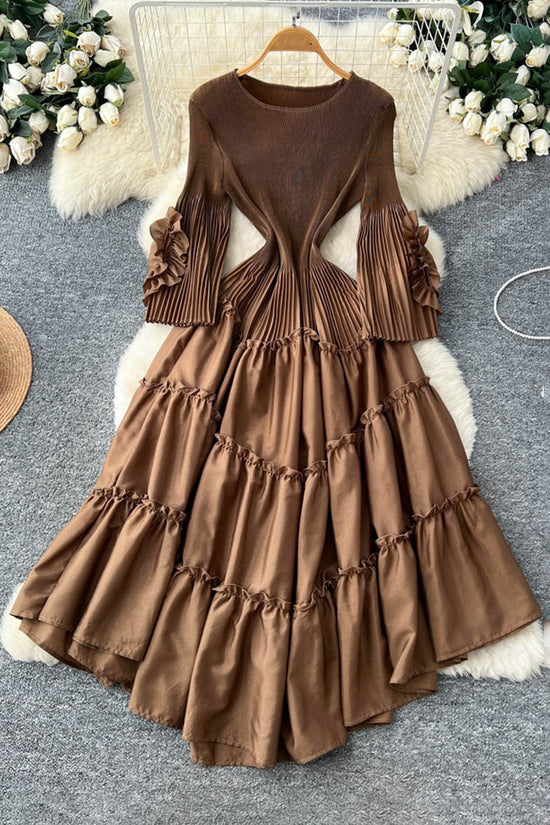 Ruffle Sleeve Tiered Casual Dress
