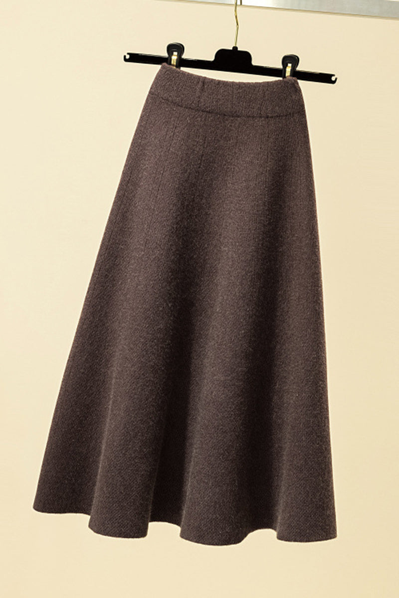 Elegant A-Line Midi Skirt