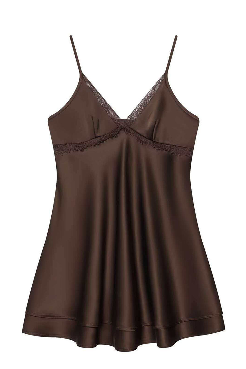 Elegant Lace Trim Slip Dress