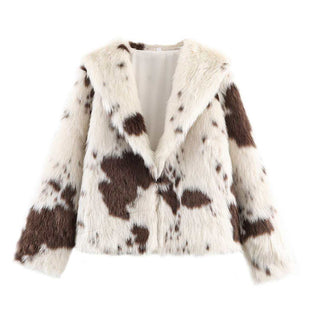 Animal Print Plush Coat