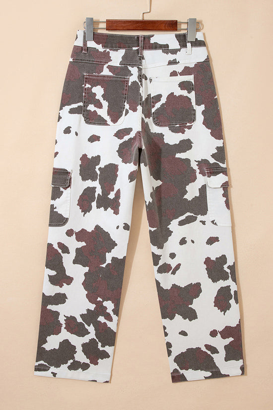 Unique Print Straight Jeans