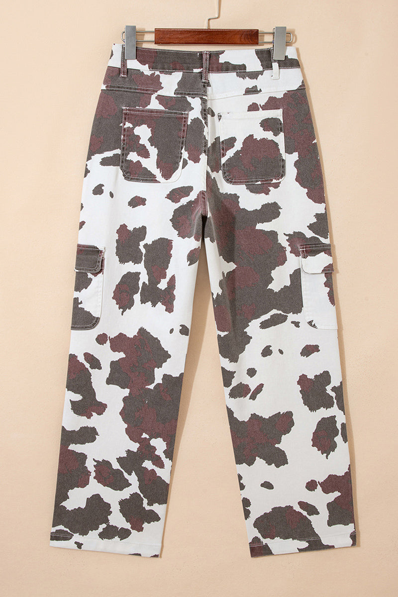 Unique Print Straight Jeans