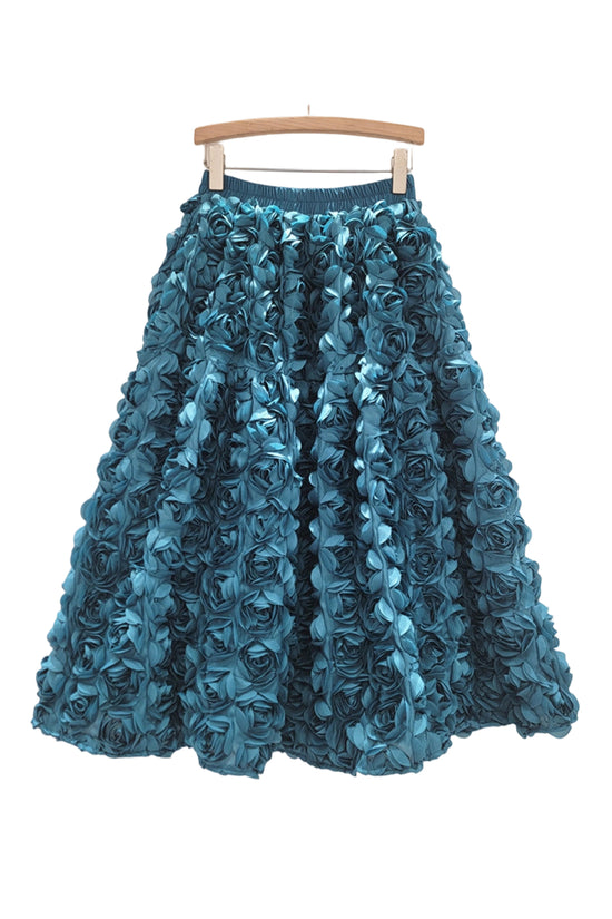 Floral Applique Midi Skirt