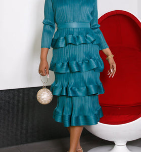Tiered Ruffle Long Sleeve Casual Dress