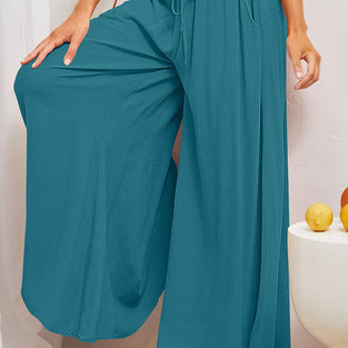 High-Waist Wide-Leg Casual Pants