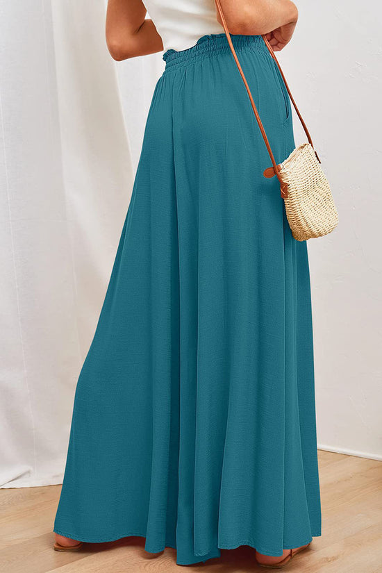 High-Waist Wide-Leg Casual Pants