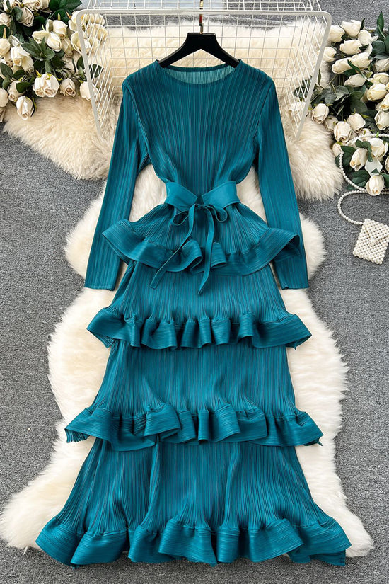Tiered Ruffle Long Sleeve Casual Dress