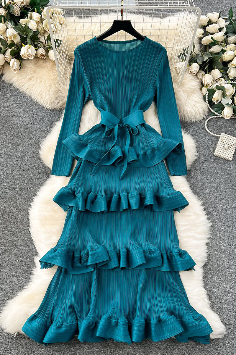 Tiered Ruffle Long Sleeve Casual Dress