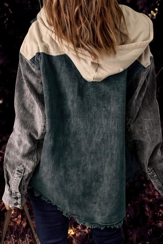 Textured Hooded Oversized Jacket