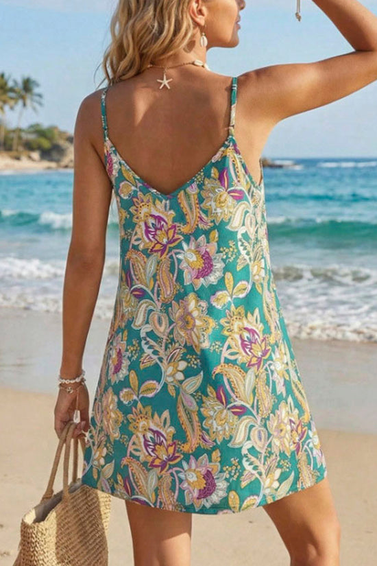 Floral V-Neck Summer Casual Dress