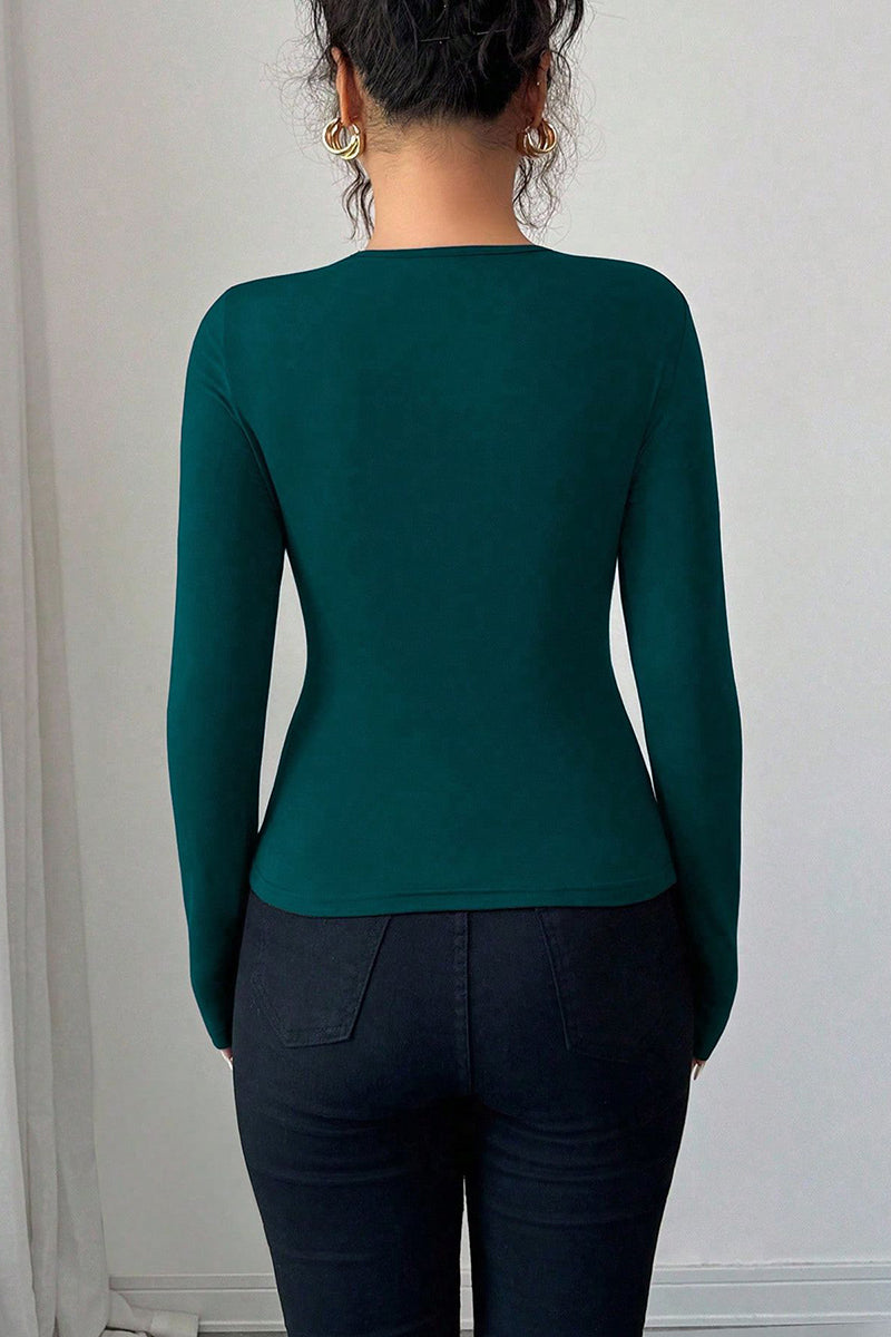 Ring Detail Long Sleeve Top