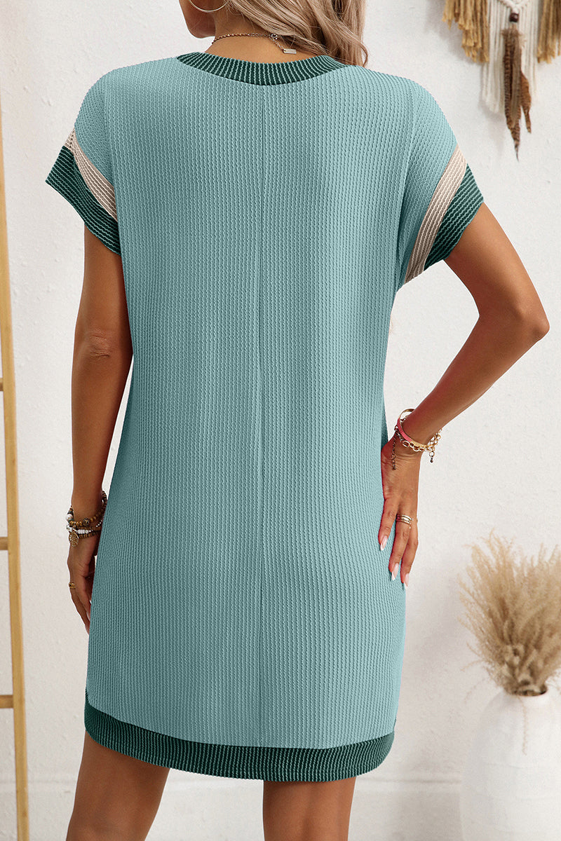Pocket Detail Textured Casual Dress